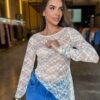 Blusa Renda Assimétrica