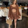 Conjunto 3 Peças Chic - Marrom
