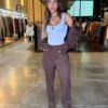 Conjunto Jaqueta e Calça Suede Café - Cafe