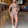 Conjunto Fitness Bicolor - Marrom