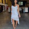 Vestido Babado Assimétrico - Branco