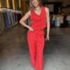Conjunto Chic Colete e Pantalona - Laranja