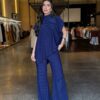 Conjunto Feminino Blusa Assimétrica Luxo - Azul Marinho
