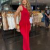 Vestido Suplex Decote Costas - Vermelho