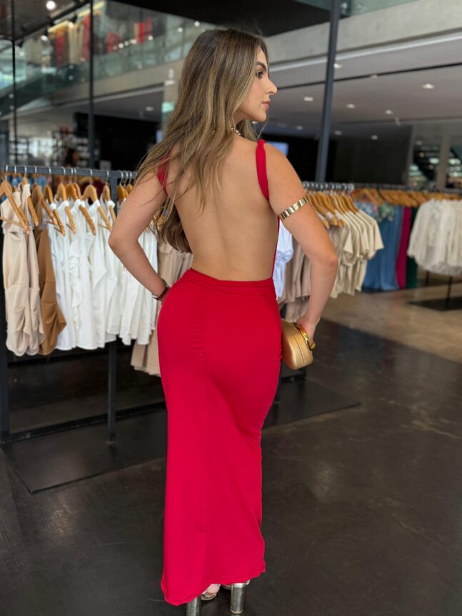 Vestido Suplex Decote Costas