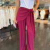 Calça Pantalona com Amarração Lenço