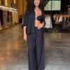 Conjunto Pantalona 3 Peças Chic - Preto