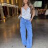 Calça Jeans Luxo Cargo - Lavagem Jeans