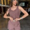 Conjunto Alfaiataria Short e Blusa com Cinto