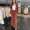 Conjunto Blazer e Pantalona - Marrom