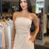Conjunto Alfaiataria Saia Longa e Blusa Tomara Que Caia