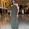 Vestido Plissado Rafa - Verde Militar 1