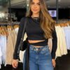 Blusa Luxo Detalhe Amarração - Preto