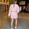 Conjunto Corta Vento Jaqueta e Short - Rosa