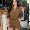 Conjunto Corta Vento Jaqueta e Short - Caramelo