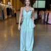 Conjunto Fashion Bata Decote e Calça Pantalona - Verde
