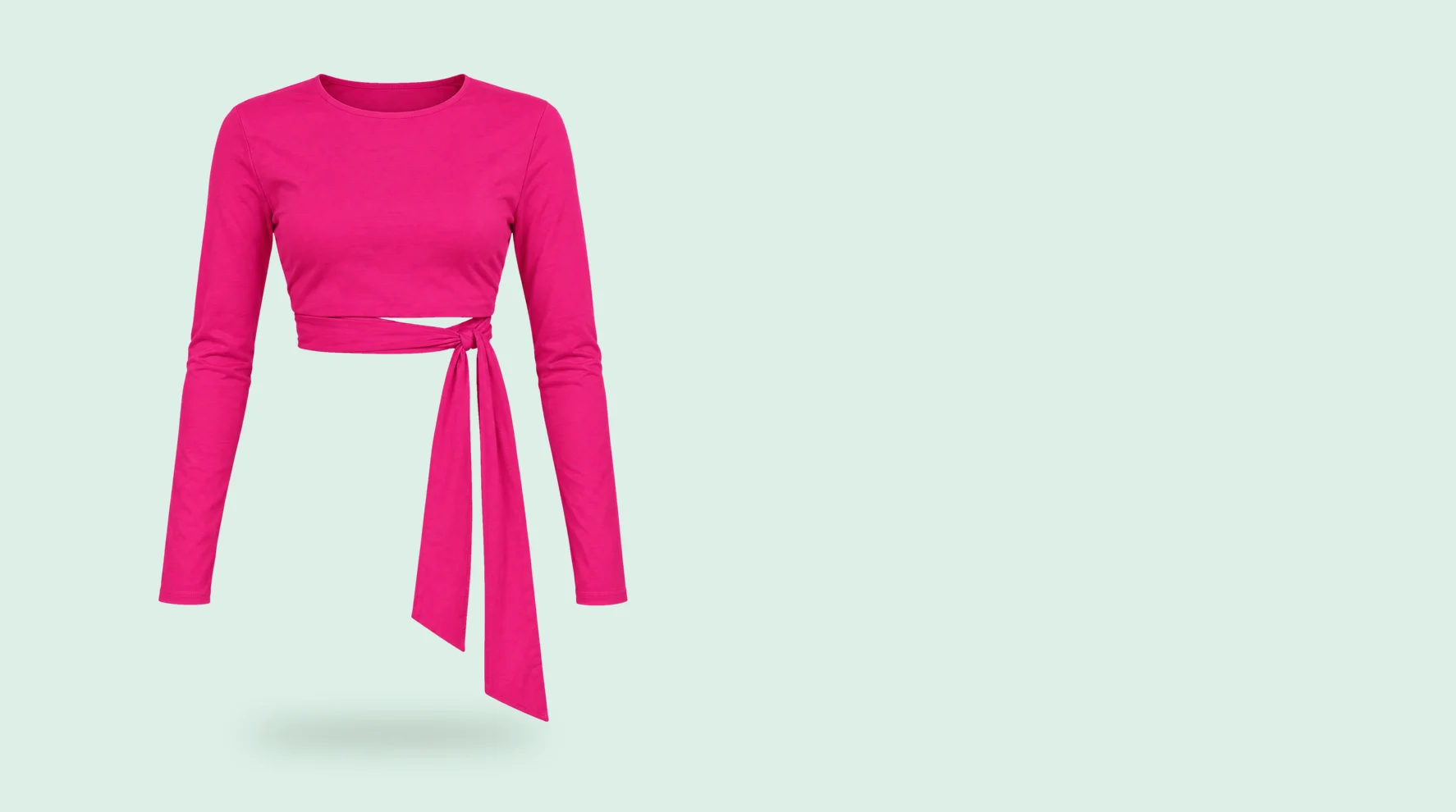 Blusa rosa manga longa com amarração da coleção Parte de Cima